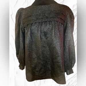 MARC JACOBS RUNWAY silk/ metallic blouse black size 4/6
